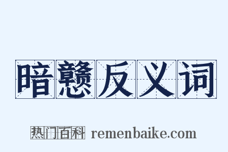 暗戆反义词是什么意思的图片